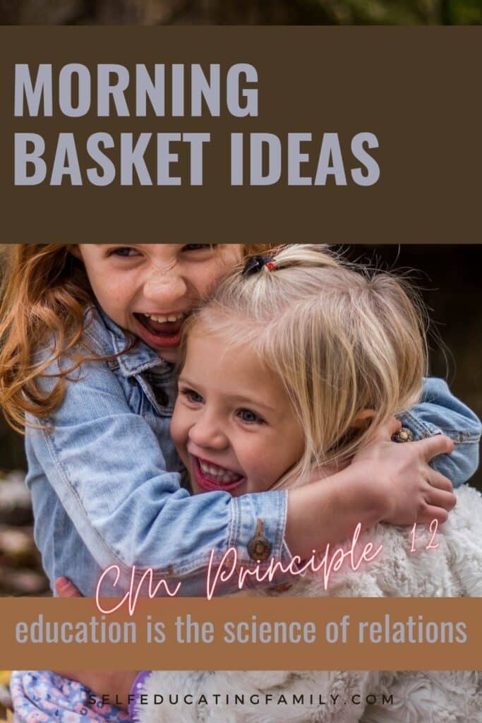 laughing children with words morning basket ideas