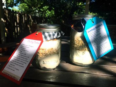 finished cookie mix in a jar gift