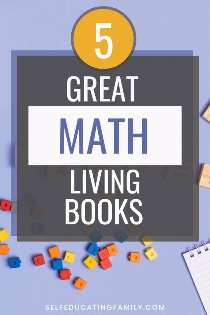 math counting blocks with words "5 great Math living books"