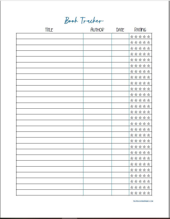 book tracker printable thumbnail