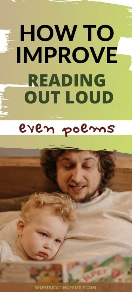 pin of dad reading to child with words how to improve reading out loud even poems