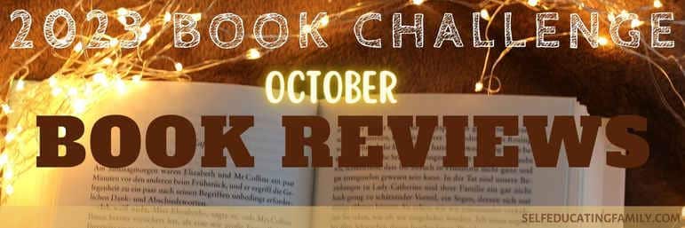 lights on an open book with words October book reviews