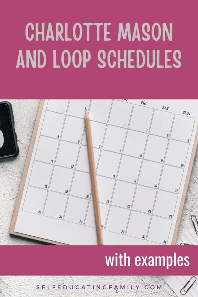 planner with words Charlotte MAson and loop schedules