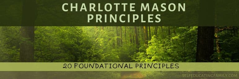light in the forest with words Charlotte Mason Principles