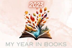 open book with magic coming out of it with words my year in books