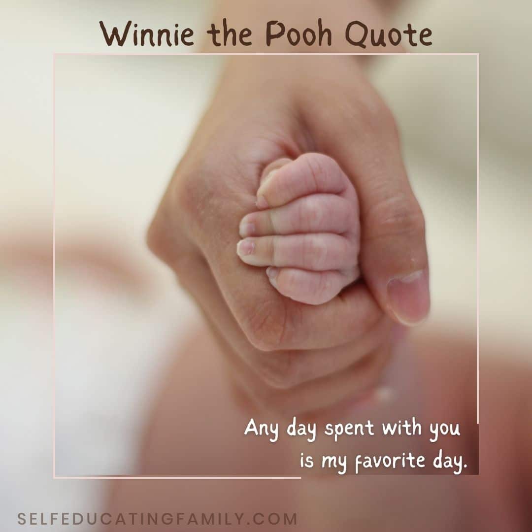hands holding with winnie the pooh quote