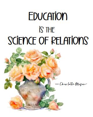 vase of peach colored roses with education is the science of relations