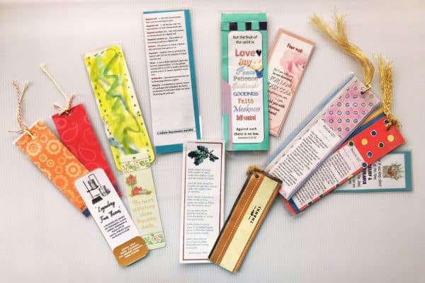 a baker's dozen of handmade bookmarks
