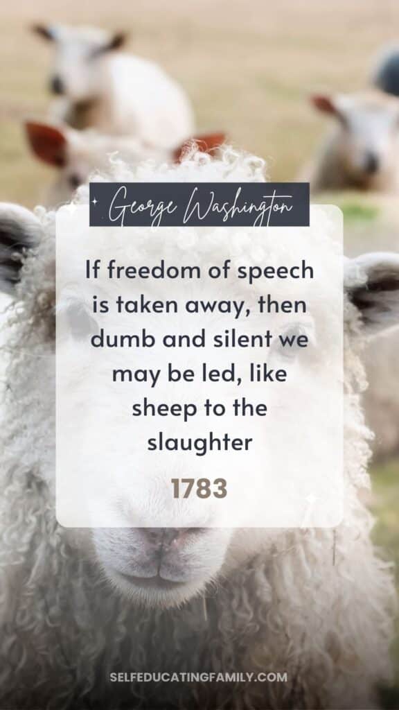 sheep with GW quote freedom of speech