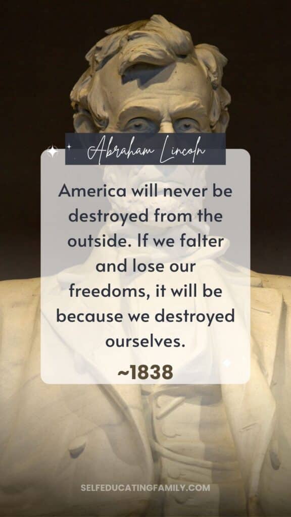 lincoln statue with quote