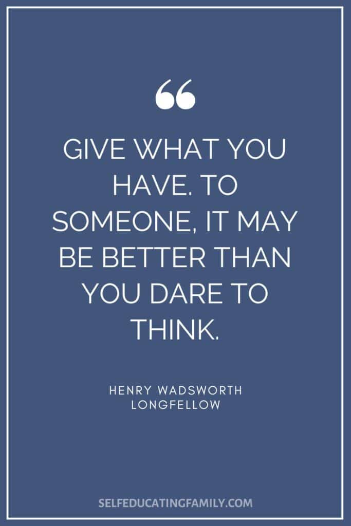 giving quote by longfellow