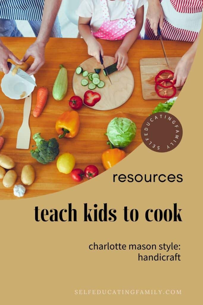 kids wearing aprons and chopping veggies at a table