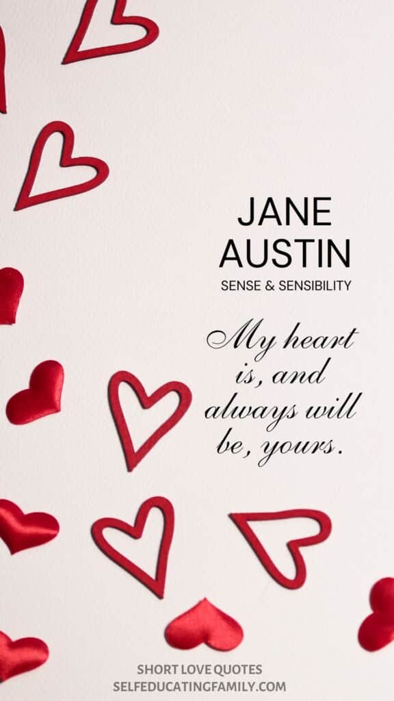 hearts with jane austin quote about love