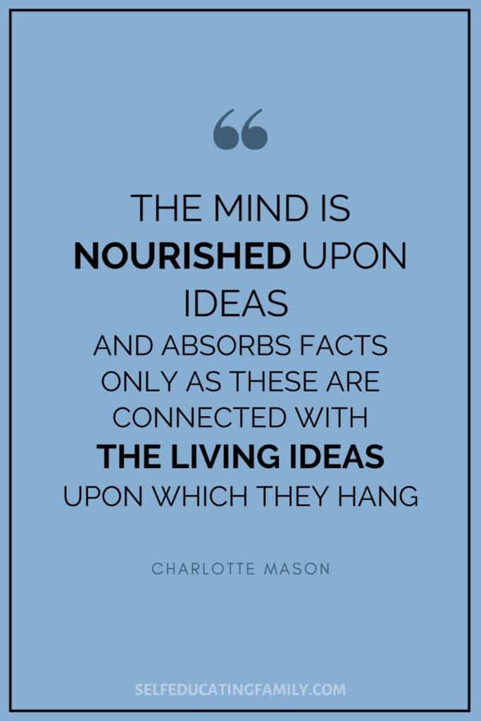 blue background with quote "the mind is nourished..."