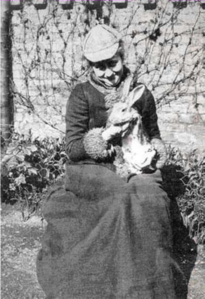 Photograph of Beatrix Potter (1866-1943) and Peter Rabbit