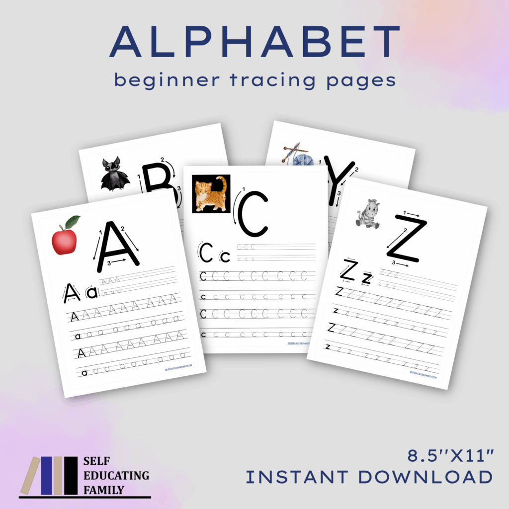 shop page showing alphabet copy & trace work