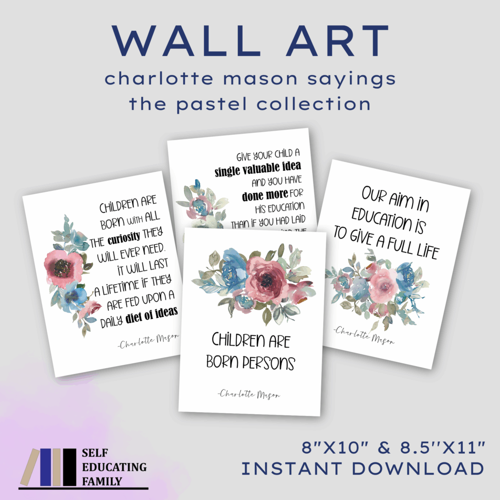 shop page image showing charlotte mason wall art pastel collection