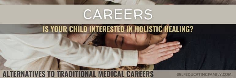 massage therapist in white sleeves giving a massage to woman in black shirt with text overly alternatives to traditional medical careers