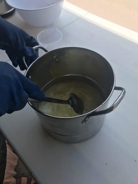 soap making: mixing the fats