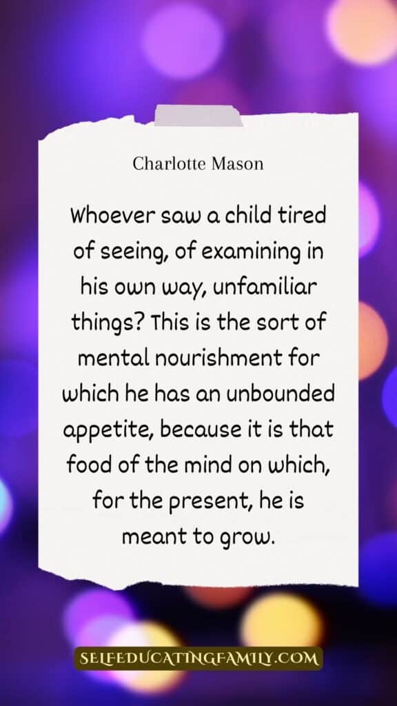 nature study quote on a purple background with light glowing spots