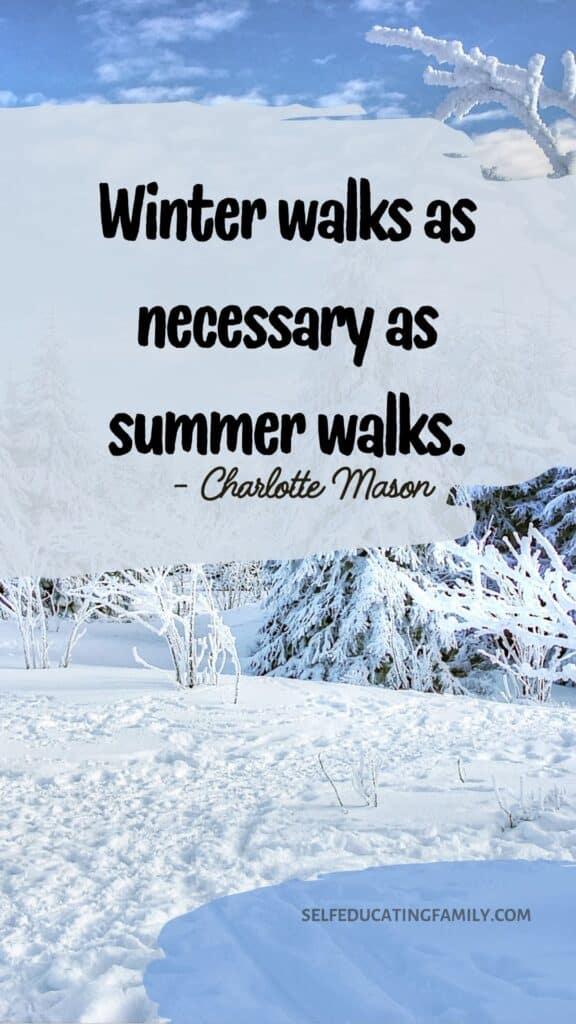 winter scene with quote about nature