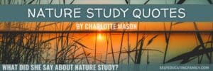 pond and reeds at sunset with header text overlay nature study quotes