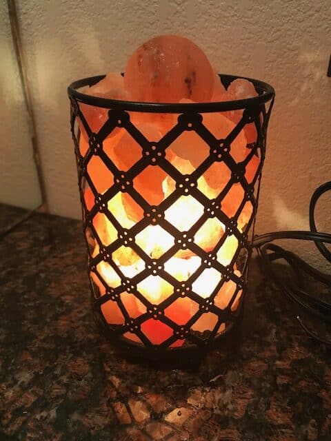 glowing himalayan salt lamp