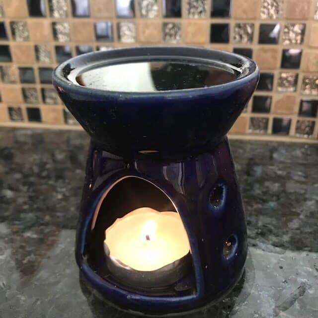 blue ceramic candle diffuser