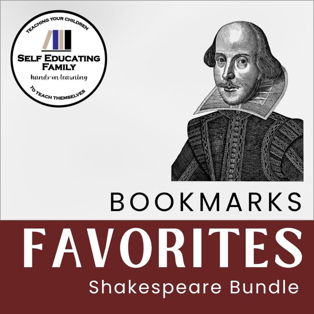 black and white line drawing of Shakespeare